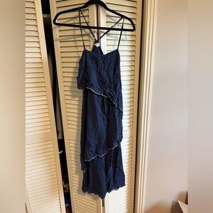 O'Neill Navy Tiered Ruffle Maxi Dress